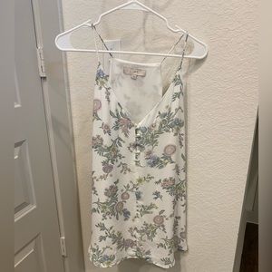 floral spaghetti-strapped blouse
